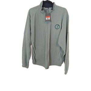 NWT Nike Therma Fit Golf Fleece Size L Full Zip Green Golf Logo Pockets